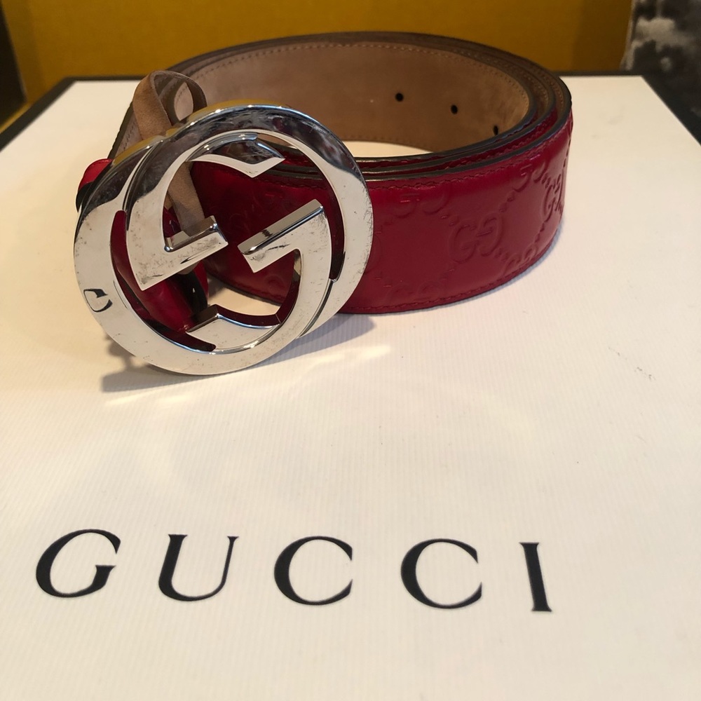 Gucci Signature Belt (Red, leather)